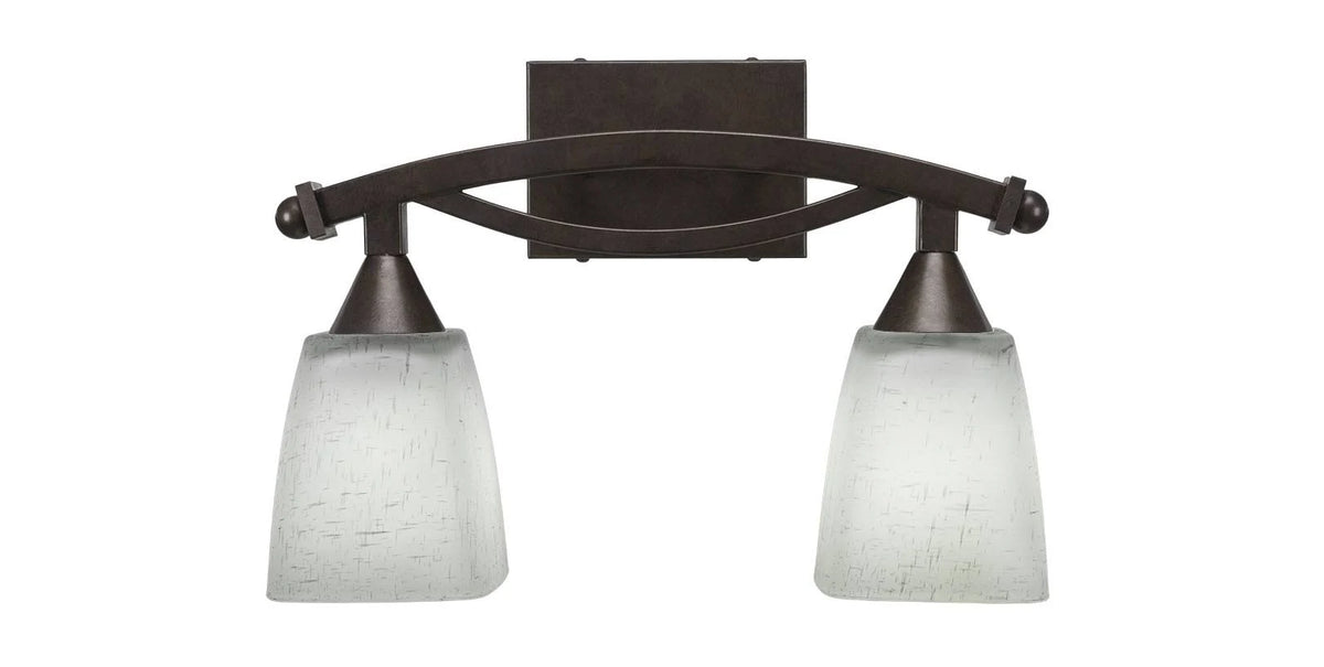 Two Light Bath Bar Bronze Finish with White Muslin Glass P47166