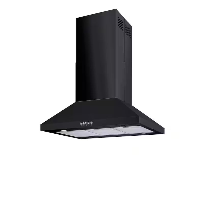 30 in. 350CFM Convertible Black Range Hood with Charcoal Filters and LED Lighting N3047