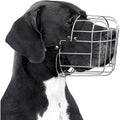 Metal Dog Muzzle Wire Basket with Leather Straps X917569