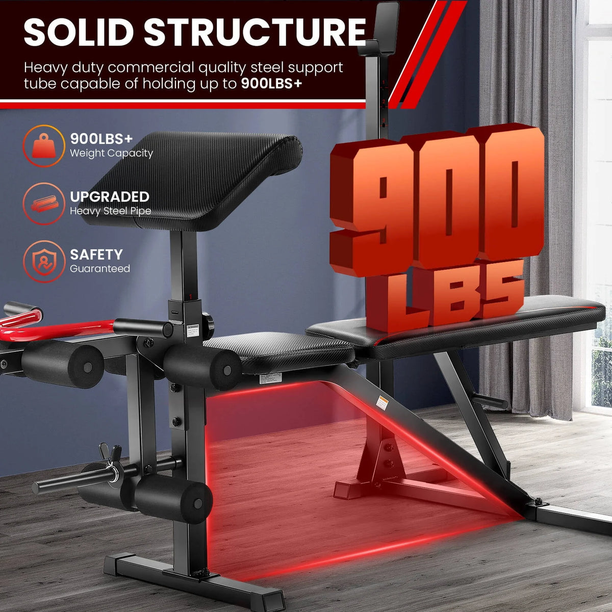 Adjustable Weight Bench Set with Squat Rack G56435