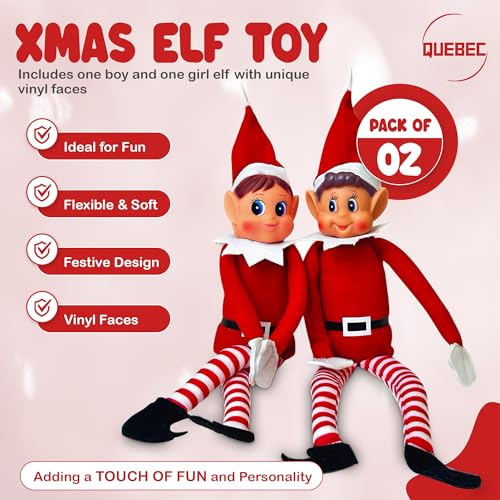 12 Inch Boy & Girl Christmas Elf Figures K171245