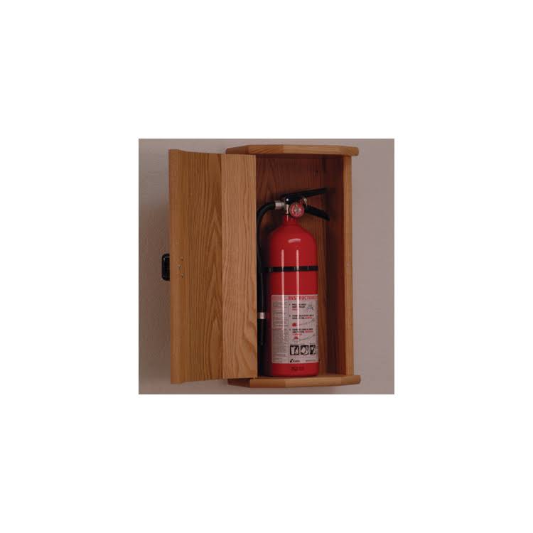 Medium Oak Wooden Fire Extinguisher Cabinet B350
