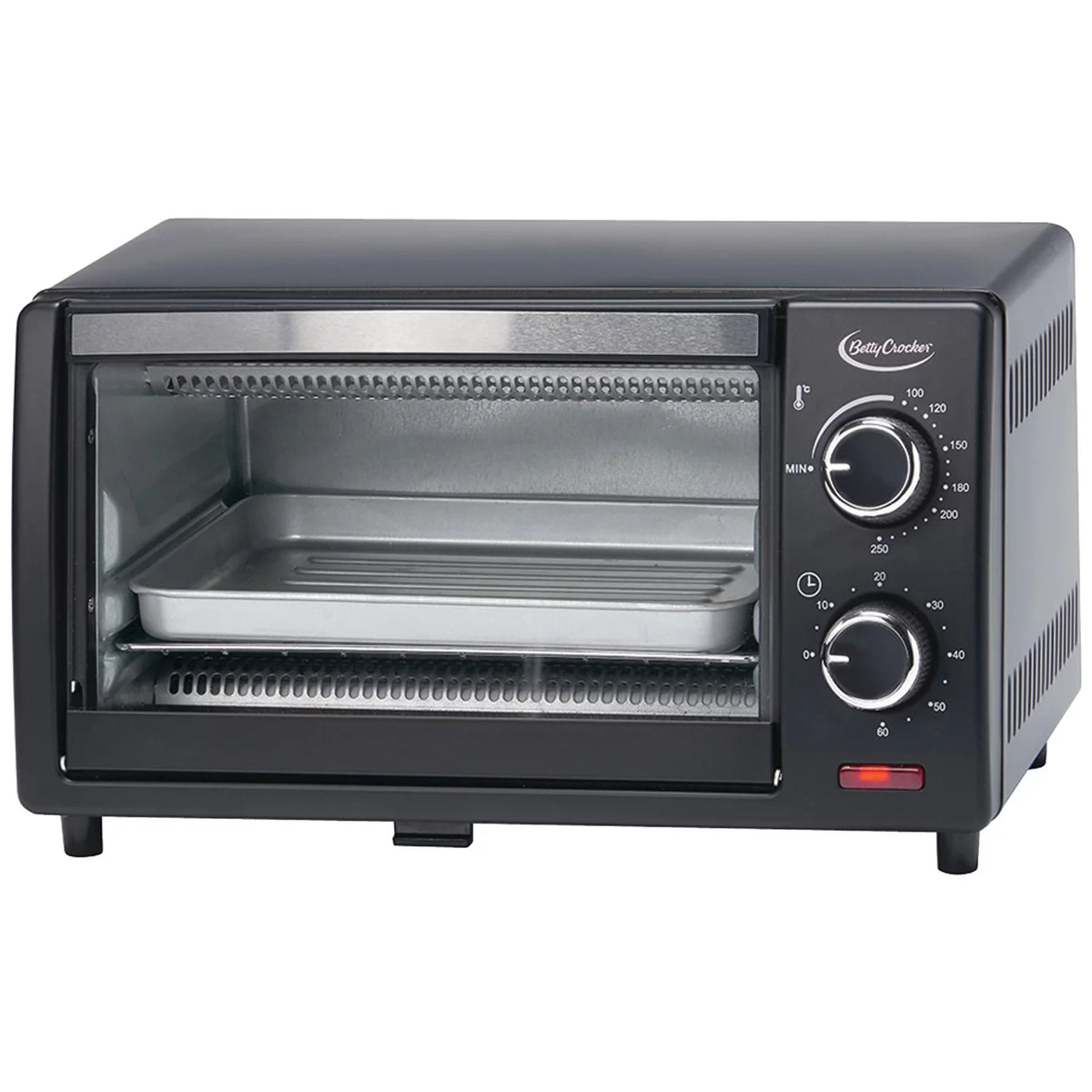 2-Slice Compact Toaster Oven with Drop Down Crumb Tray, Black E74324