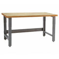Heavy Duty Steel Garage Bench with Butcher Block Wood Top Q434
