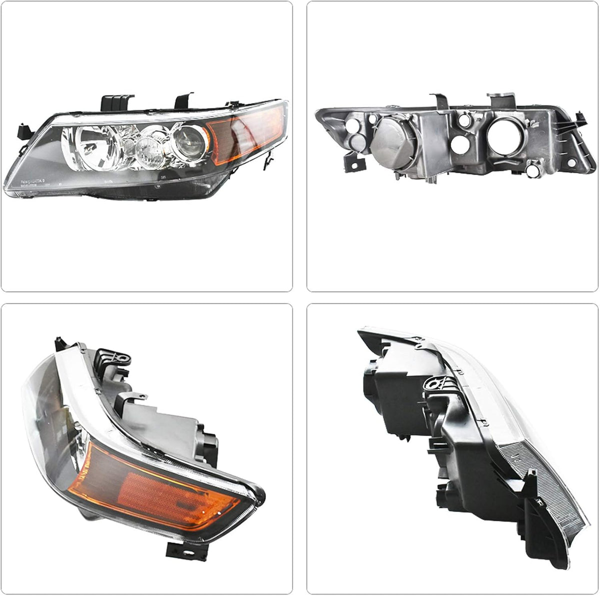 Black Projector Headlight Assembly Replacement Driver & Passenger Side G9985