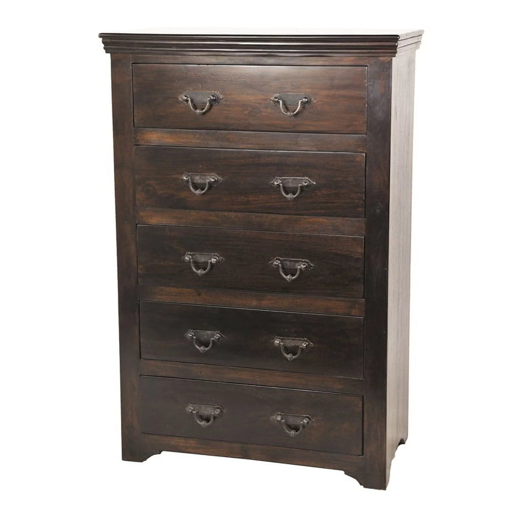5 Drawer Acacia Wood Chest M709