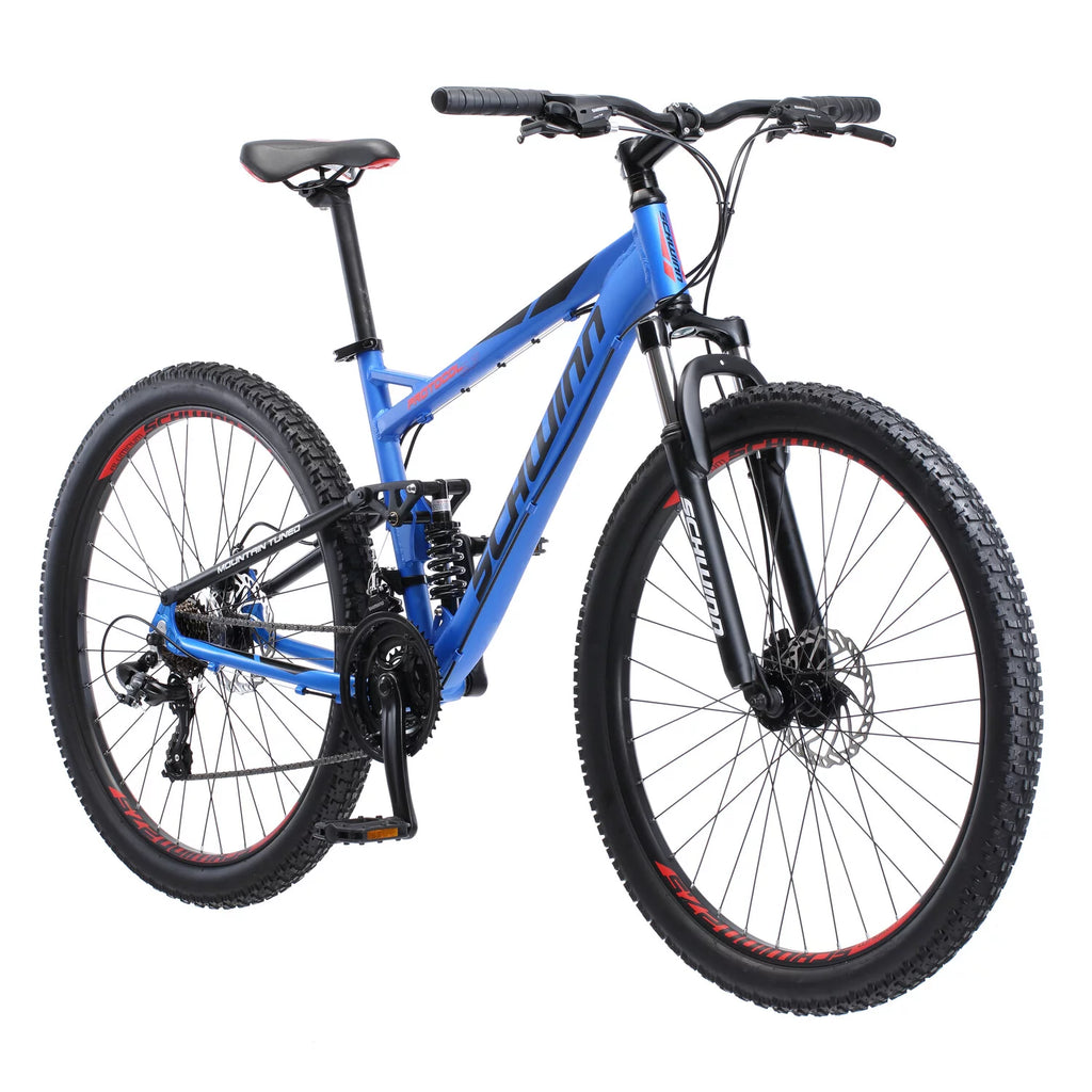 Full Suspension Mountain Bike, 27.5-Inch Wheels, 21 Speeds, Matte Blue E6868