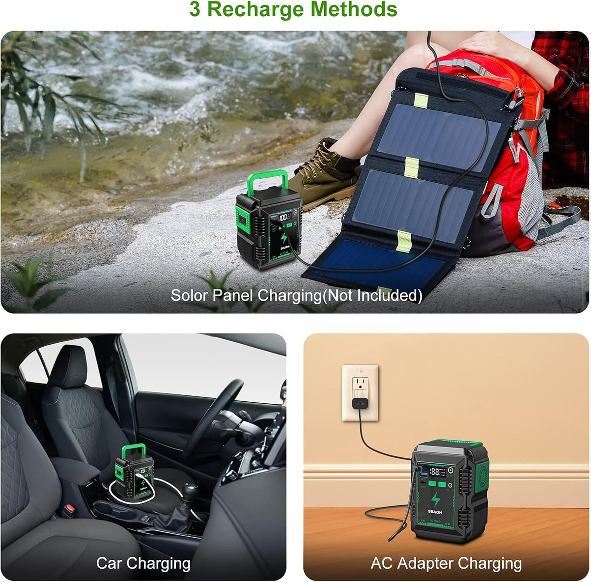 Portable Power Station 110V/80W AC Outlet USB Lithium Battery Q80824